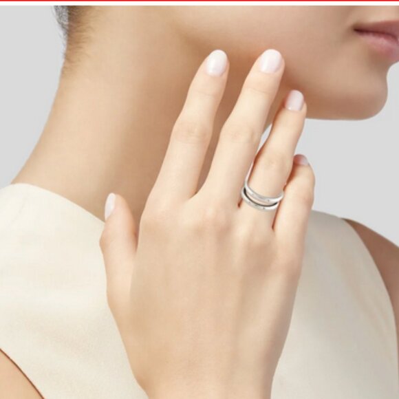 Tiffany & Co Paloma Picasso Le Cercle Cross Ring Sterling Silver 6.5 Reversible - Picture 3 of 9